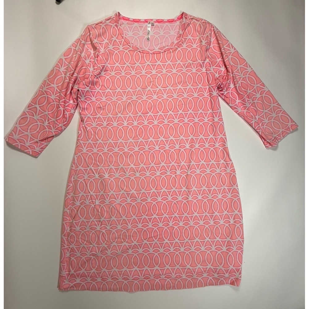 Lulu-B Women Sleeveless Travel Dress Large SPF 50+ Cooling Coral SPX 3/4 Sleeve